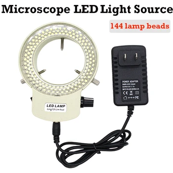 Светодиодный источник света для микроскопа, Регулируемый Круговой источник света с 144 шариками для микроскопа, Инструменты для ремонта цифровой камеры, Лупы.