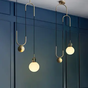 Современные подвесные светильники со стеклянными шарами Nordic Creative Регулируемая подвесная лампа для спальни, декора гостиной, кухни, бара, подвесной светильник