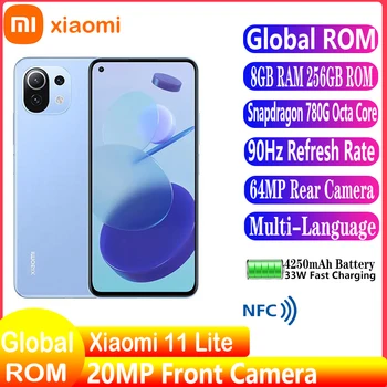Мобильный телефон Xiaomi 11 Lite 5G Global ROM 8GB RAM 128GB 256GB ROM 6,55 