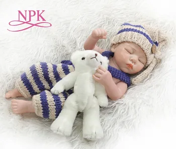 NPK 48 см кукла bebe reborn premie baby очень мягкая силиконовая девочка с полным телом, анатомически правильная
