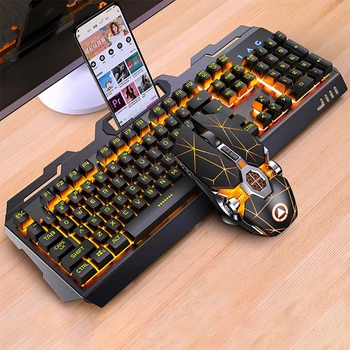 Игровая клавиатура из алюминиевого сплава 104Keys RGB и игровая мышь RGB Комплект Прямая поставка