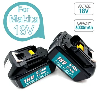 Оригинальная Аккумуляторная Батарея 18V 6000mAh Литий-ионная для Makita BL1860 18v Battery BL1840 BL1850 BL1830 BL1860B + Зарядное устройство 4A