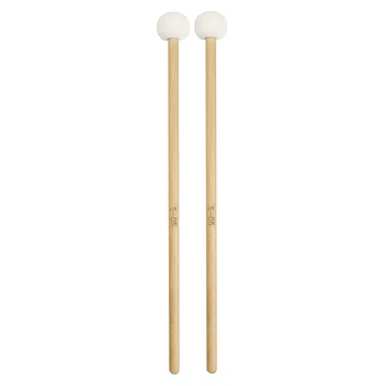 1 пара войлочных молотков Барабанные палочки Барабанные палочки с деревянной ручкой для аксессуаров для ударных инструментов