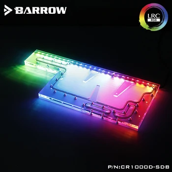 Акриловая доска Barrow в качестве водовода используется для корпуса компьютера CORSAIR 1000D используется как для центрального, так и для графического процессора с 3-контактным разъемом от RGB до 5 В