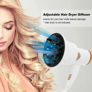Диффузор для фена Регулируемый диффузор для фена для вьющихся или волнистых волос Аксессуары для укладки волос Диффузор для фена