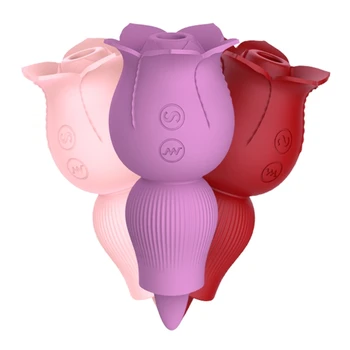 Массажер для стимуляции точки G с 7-частотной розой, сосущий клитор, секс-игрушка для взрослых для женских пар E1YC