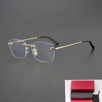 2023 новые мужские модные леопардовые очки без оправы по рецепту CT0148O, женская простая и великолепная оправа для чтения при близорукости