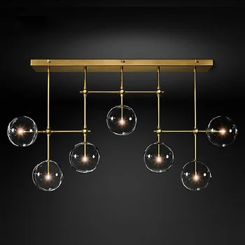 Золотые или черные светодиодные люстры Современная люстра Nordic G4 с прозрачным стеклянным шаром, освещающая гостиную, ресторан, спальню, подвесной светильник