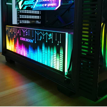 Светодиодная лента COOLMOON Power Warehouse Lighting Board, изменяющая цвет RGB, используется для крепления изображения на шасси компьютерной игры 