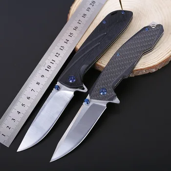 Дамасская сталь Япония охота D2 60HRC быстрооткрывающийся складной нож G10 черное дерево складной нож наружное зеркало легкий тактический нож Инструмент