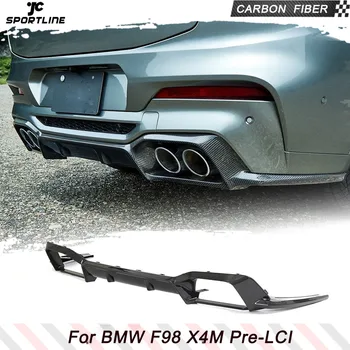 Разветвители Диффузора Заднего Бампера из Углеродного Волокна для BMW F98 X4M Pre-LCI 2022 Задний Диффузор Кузова Автомобиля Из Углеродного Волокна Заднего Бампера