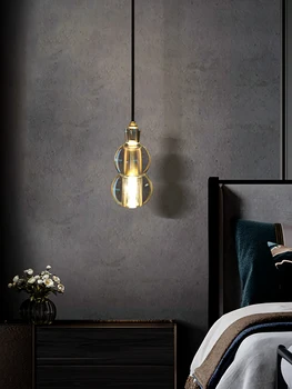 Прикроватная люстра в роскошной спальне из длинного хрусталя, небольшой светильник-капелька, простая индивидуальность, лампа для входа в бар
