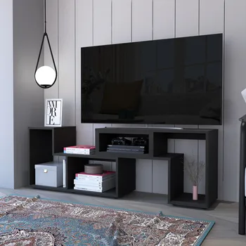 Прямоугольная реверсивная подставка для телевизора Anacapa, черный, уникальный дизайн, мебель для интерьера, для гостиной и спальни