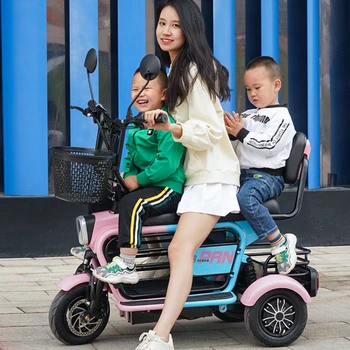 zq Электрический трехколесный велосипед Бытовой Маленький Самокат для родителей и детей, женский складной и портативный аккумуляторный автомобиль