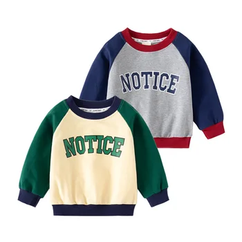 Толстовки с надписью для мальчиков, хлопчатобумажные зимние осенние футболки для малышей, детские футболки, детская одежда