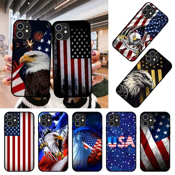 Чехол для Телефона Apple iPhone 14 13 12 11 Mini Pro MAX SE X XS XR 8 7 6S Plus Чехол для iphone 14 с Американским Флагом в день Независимости