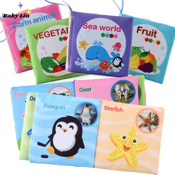 Монтессори 0-12 месяцев Детские книжки, игрушки, развивающие салфетки для раннего обучения новорожденных, Развивающие чтение, игрушки-головоломки