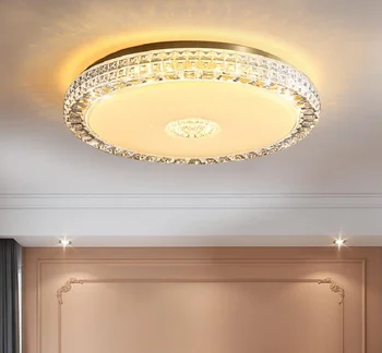 Медный потолочный светильник в спальне современная простая теплая комната круглая затемняющая светодиодная лампа для защиты глаз роскошная лампа
