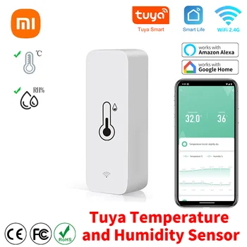 Xiaomi 2023 Новый Tuya WiFi Датчик Температуры И Влажности SmartLife Удаленный Монитор Для Умного Дома Workwith Alexa Google Assistant