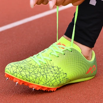 Легкие гоночные шипы, большие размеры 35-46, мужская спортивная обувь, женские шипы, спортивная обувь для бега, тренировочная обувь
