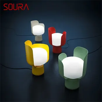 Креативная настольная лампа SOURA Nordic в современном дизайне Macaroon Настольное освещение для дома, Прикроватное украшение