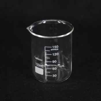 Химический стакан низкой формы объемом 150 мл G3.3 из боросиликатного стекла с толстыми стенками