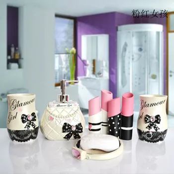 Красивые аксессуары для ванной комнаты Magnolia Свадебный Дозатор мыла Щетка для чистки Зубная щетка Houlder