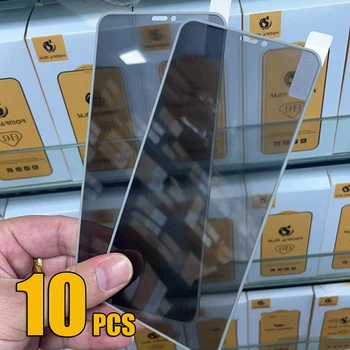10шт Защитная Пленка Для Экрана Privacy Luminous Temperated Glass 9H Anti Spy Для iPhone 14 Pro Max 13 Mini 12 11 XS XR X 8 7 Plus SE