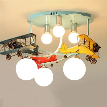 Потолочный светильник в виде самолета для детской комнаты, кабинета, детского домашнего декора, светодиодная потолочная люстра, Креативные светильники для помещений