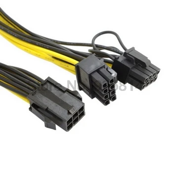 dhl или EMS 100шт Molex 6 pin PCI Express к 2 x PCIe 8 (6 + 2) pin Материнской плате Видеокарта PCI-e VGA Разветвитель Концентратор Кабель питания