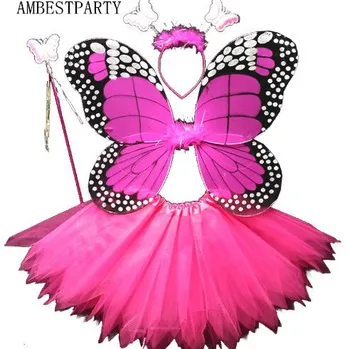 Полихромная вечеринка в новом стиле, детская бабочка, сказочное крыло, принцесса, газовая юбка-пачка, комплект, детские головные украшения, AMBESTPARTY