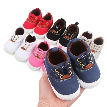 Детская обувь Кроссовки для новорожденных Обувь для маленьких девочек и мальчиков Однотонная обувь для малышей Нескользящая повседневная обувь перед ходунками