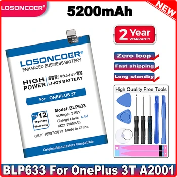 LOSONCOER 5200 мАч BLP633 Аккумулятор Для OnePlus 3T A3010 1 + 3T Телефон OnePlus 3 Аккумулятор