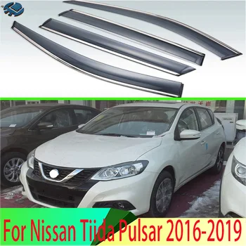 Для Nissan Tiida Pulsar 2016-2019 Третьего поколения C13 Пластиковый Внешний Козырек Вентиляционные Шторы Защита От Солнца И Дождя Дефлектор 4шт