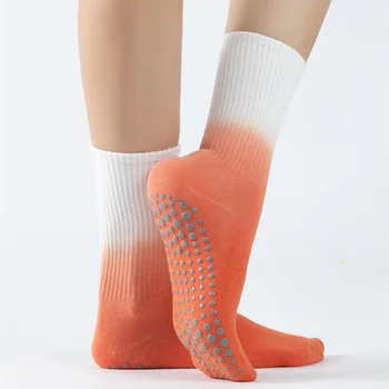 Новые женские спортивные носки для танцев Пилатес, Профессиональные силиконовые нескользящие носки для йоги, хлопковые дышащие женские носки для фитнеса в тренажерном зале, для пилатеса
