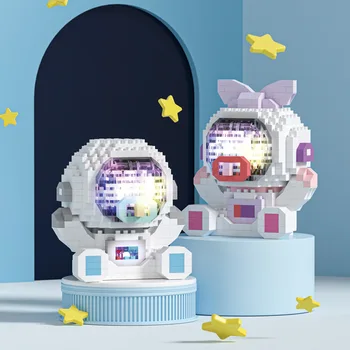 Милый Астронавт, детские микро-строительные блоки, Блестящие Украшения из собранных своими руками блоков, Детские Строительные игрушки, Строительные блоки