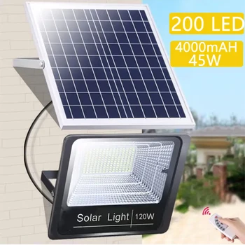 открытый светодиодный прожектор настенный настенный светильник солнечной энергии 25 Вт 30 Вт 45 Вт ip65 водонепроницаемый солнечный свет для дорожки, сада, газона, лестничной двери