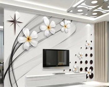 обои beibehang для детской комнаты behang Пользовательские черно-белые рельефные цветочные обои ТВ фон обои для домашнего декора