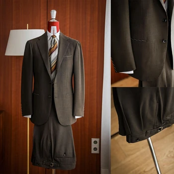 Темные мужские костюмы, сшитые на заказ, 2 предмета, блейзер, брюки, однобортный деловой смокинг, сшитый на заказ женихом, большие размеры