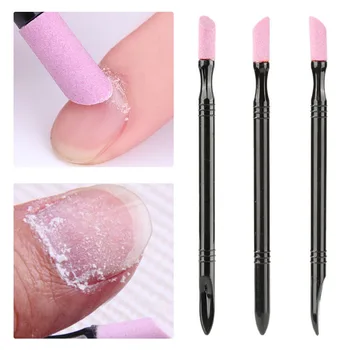 Кварцевая ручка для полировки ногтей, толкатель для удаления кутикулы, средство для удаления омертвевшей кожи, Черный профессиональный инструмент для ухода за ногтями, шлифовальные стержни