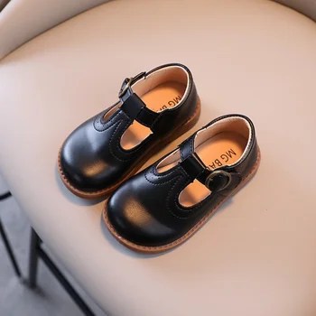 Новая обувь в британском стиле; детская трехцветная кожаная обувь в стиле ретро на плоской подошве для маленьких девочек 21-30 лет; Обувь для детей;