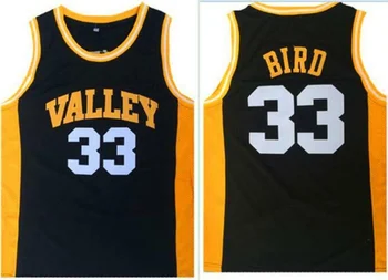 Мужские баскетбольные майки Larry Bird, винтажные # 33, сшитые средней школой долины