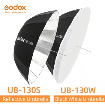 Godox UB-130W UB-130 S 130 см Параболический Черный Белый / Серебристый Светоотражающий Зонт Студийный Световой Зонт с Рассеивателем Из Ткани