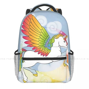 Рюкзаки с крылатым единорогом, повседневная студенческая школьная сумка с принтом, женские мужские дорожные сумки, рюкзак для ноутбука