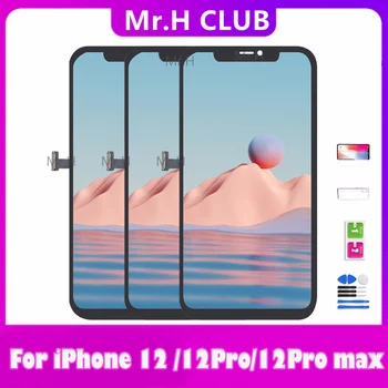 Для iPhone 12mini 12 Pro Max 12 Mini С сенсорным экраном, дигитайзер, замена для iPhone 12pro ЖК-дисплей В сборе + подарок