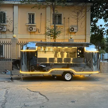 Настраиваемый автоматический торговый центр caravan производство прицепов из нержавеющей стали, тележки для еды, тележки для еды на продажу