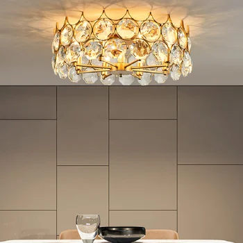 Американский потолочный светильник гостиная современное хрустальное освещение спальни скандинавский ретро светодиодный хрустальный светильник
