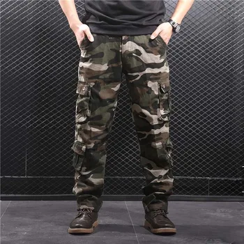 Камуфляжные брюки Мужские военные Брюки-карго с несколькими карманами, хип-хоп джоггеры, городская спецодежда, верхняя одежда, камуфляжные тактические брюки Оптом