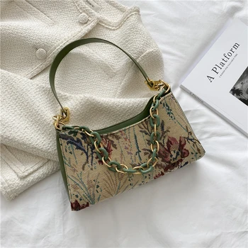 Модная Женская сумка через плечо, роскошные Дизайнерские сумки с принтом Масляной живописи, Повседневная Женская Толстая сумочка Chian, Маленькая сумочка-тоут