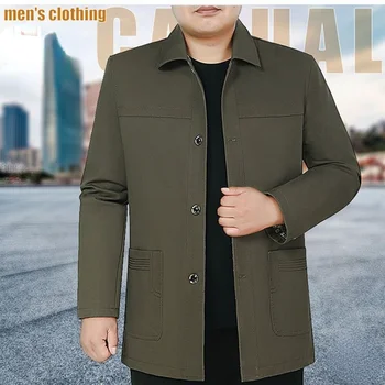Весенне-осенняя куртка 2023, мужская куртка, приталенное деловое пальто, тонкие повседневные однотонные верхние куртки для мужской одежды Q429